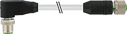 7000-40471-3491200 M12 male 90° / M12 female 0° A-cod. shielded PUR 5x0.34 shielded gy 12m