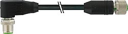 7000-40471-6420120 M12 male 90° / M12 female 0° A-cod. shielded PUR 5x0.34 shielded bk UL/CSA+drag ch. 1.2m