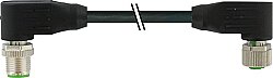 7000-40491-6412500 M12 male 90° / M12 female 90° A-cod. shielded PUR 4x0.34 shielded bk UL/CSA+drag ch. 25m