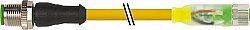 7000-40571-0300200 M12 male 0° / M8 female 0° A-cod. LED PUR 3x0.25 ye UL/CSA+drag chain 2m