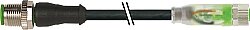 7000-40571-6501200 M12 male 0° / M8 female 0° A-cod. LED PUR 3x0.25 bk UL/CSA+robot+drag ch. 12m