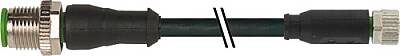 7000-40581-6511500 M12 male 0° / M8 female 0° A-cod. PUR 4x0.25 bk UL/CSA+robot+drag ch. 15m - 1