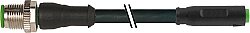 7000-40585-6311000 M12 male 0° / M8 female 0° A-kod. snap-in PUR 4x0.25 bk UL/CSA+drag chain 10m