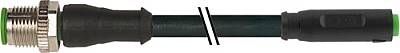 7000-40585-6311000 M12 male 0° / M8 female 0° A-kod. snap-in PUR 4x0.25 bk UL/CSA+drag chain 10m - 1