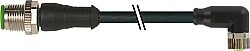 7000-40601-6300200 M12 male 0° / M8 female 90° A-cod. PUR 3x0.25 bk UL/CSA+drag ch. 2m