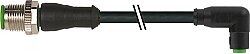 7000-40605-6300200 M12 male 0° / M8 female 90° A-cod. snap-in PUR 3x0.25 bk UL/CSA+drag ch. 2m