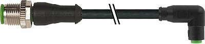 7000-40605-6300300 M12 male 0° / M8 female 90° A-cod. snap-in PUR 3x0.25 bk UL/CSA+drag ch. 3.0m - 1