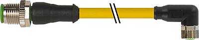 7000-40621-0110500 M12 male 0° / M8 female 90° A-cod. PVC 4x0.25 ye UL/CSA 5m - 1