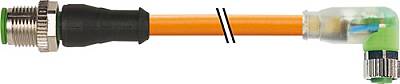 7000-40632-8460500 M12 male 0° / M8 female 90° A-cod. LED PUR 4x0.34 or UL/CSA+robot+drag ch. 5m - 1