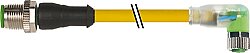 7000-40641-0300350 M12 male 0° / M8 female 90° A-cod. LED PUR 3x0.25 ye UL/CSA+drag ch. 3.5m