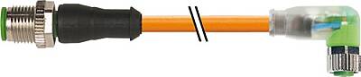 7000-40641-8451000 M12 male 0° / M8 female 90° A-cod. LED PUR 3x0.34 or UL/CSA+robot+drag ch. 10m - 1