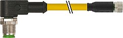 7000-40661-0300030 M12 male 90° / M8 female 0° A-cod. PUR 3x0.25 ye UL/CSA+drag ch. 0.3m