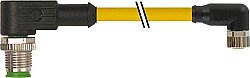 7000-40681-0300250 M12 male 90° / M8 female 90° A-cod. PUR 3x0.25 ye UL/CSA+drag ch. 2.5m
