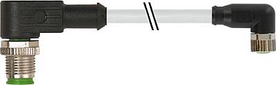 7000-40681-2300200 M12 male 90° / M8 female 90° A-cod. PUR 3x0.25 gy UL/CSA+drag ch. 2m - 1