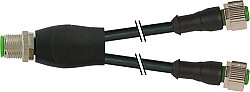 7000-40702-6150300 Y-Distributor M12 male / M12 female 0° A-cod. PVC 5x0.34 bk UL/CSA 3m