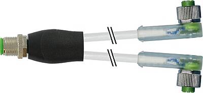 7000-40781-2330030 Y-Distributor M12 male / M12 female 90° A-cod. LED PUR 3x0.34 gy UL/CSA+drag ch. 0.3m - 1