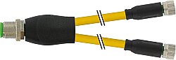 7000-40821-0100015 Y-Distributor M12 male / M8 female 0° A-cod. PVC 3x0.25 ye UL/CSA 0.15m