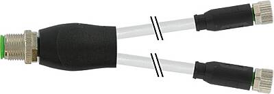 7000-40821-2300200 Y-Distributor M12 male / M8 female 0° A-cod. PUR 3x0.25 gy UL/CSA+drag ch. 2m - 1