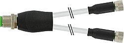 7000-40821-2330150 Y-Distributor M12 male / M8 female 0° A-cod. PUR 3x0.34 gy UL/CSA+drag ch. 1.5m