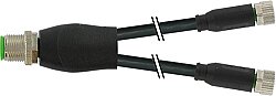 7000-40821-6300750 Y-Distributor M12 male / M8 female 0° A-cod. PUR 3x0.25 bk UL/CSA+drag ch. 7.5m