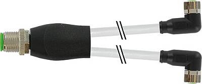 7000-40841-2500060 Y-Distributor M12 male / M8 female 90° A-cod. PUR 3x0.25 gy UL/CSA+robot+drag ch. 0.6m - 1