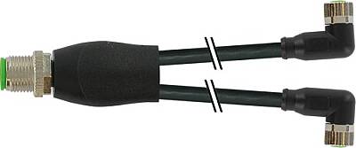 7000-40841-6500520 Y-Distributor M12 male / M8 female 90° A-cod. PUR 3x0.25 bk UL/CSA+robot+drag ch. 5.2m - 1