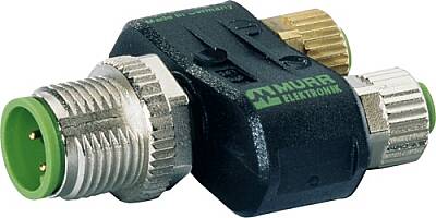 7000-41231-0000000 T-Coupler Slimline M12 male / 2x M8 female A-cod. 3-pol. / 2x 3-pol. - 1