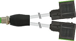 7000-42401-2260200 Y-Distributor M12 male / MSUD valve plug A-18mm PUR 3x0.75 gy UL/CSA 2m