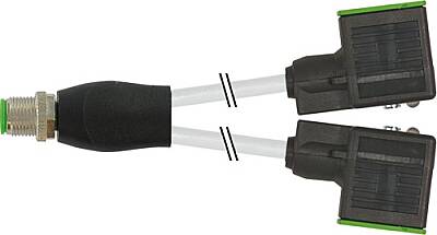7000-42401-2260200 Y-Distributor M12 male / MSUD valve plug A-18mm PUR 3x0.75 gy UL/CSA 2m - 1
