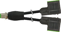 7000-42421-6360500 Y-Distributor M12 male / MSUD valve plug BI-11mm PUR 3x0.75 bk UL/CSA+drag ch. 5m