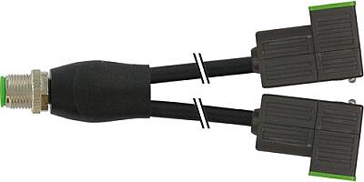 7000-42435-6160030 Y-Distributor M12 male/MSUD valve plug C-8mm small PVC 3x0.75 bk 0.3m - 1
