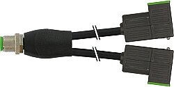7000-42441-6260200 Y-Distributor M12 male / MSUD valve plug CI-9.4mm PUR 3x0.75 bk UL/CSA 2m