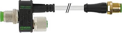 7000-42641-0000000 T-Coupler M12 male/M12 male+cable+M12 female A-cod 4-pol. / 3-pol. + 5-pol. - 1