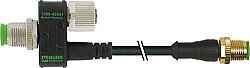 7000-42643-0000000 T-Coupler M12 male/M12 male+cable+M12 female A-cod 3-pol. / 3-pol. + 5-pol.
