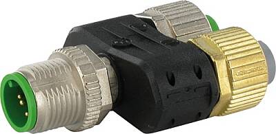 7000-42731-0000000 T-Coupler Slimline M12 male/ 2xM12 female shielded 4-pol. / 2x 3-pol. A-cod. for analog sensors - 1