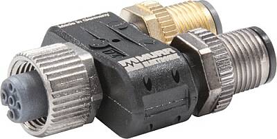 7000-42771-0000000 T-Coupler Slimline M12 female / 2x M12 male A-cod. 5-pol. / 3-pol. + 2-pol., Power IO-Link - 1