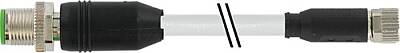 7000-43301-2400150 M12 male 0° / M8 female 0° A-cod. shielded PUR 3x0.34 shielded gy UL/CSA+drag ch. 1.5m - 1