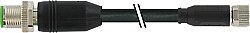 7000-43301-6400050 M12 male 0° / M8 female 0° A-cod. shielded PUR 3x0.34 shielded bk UL/CSA+drag ch. 0.5m