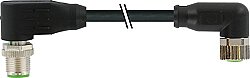 7000-43361-6400030 M12 male 90° / M8 female 90° A-cod. shielded PUR 3x0.34 shielded bk UL/CSA+drag ch. 0.3m