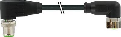 7000-43361-6400030 M12 male 90° / M8 female 90° A-cod. shielded PUR 3x0.34 shielded bk UL/CSA+drag ch. 0.3m - 1