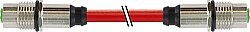 7000-44841-7920140 M12 fem. recept. / M12 fem. recept. D-cod. rear PUR 1x4xAWG22 shielded rd UL/CSA+drag ch. 1.4m