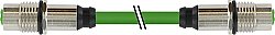7000-44841-7930600 M12 fem. recept. / M12 fem. recept. D-cod. rear PUR 1x4xAWG22 shielded gn UL/CSA+robot 6m