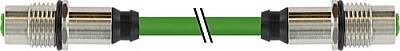7000-44841-7940050 M12 fem. recept. / M12 fem. recept. D-cod. rear PUR 1x4xAWG22 shielded gn UL/CSA 0.5m - 1