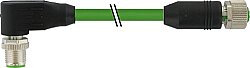 7000-46071-8020500 M12 male 90° / M12 female 0° A-cod. shielded PUR 4x0.5+2x0.25 shielded gn UL/CSA+drag ch. 5m