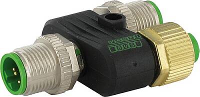 7000-46091-0000000 T-Coupler M12 male/M12 male+female A-cod. shielded 6-pol., CUBE67 - 1