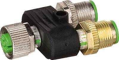 7000-46101-0000000 T-Coupler M12 female/ 2x M12 male A-cod. shielded 6-pol., CUBE67 - 1