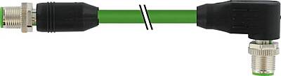 7000-47011-8310200 M12 male 0° / M12 male 90° Y-cod. Shielded PUR AWG20/26 shielded gn UL/CSA+drag ch. 2.0m - 1