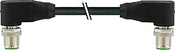 7000-47021-8050150 M12 male 90° / M12 male 90° Y-cod. shielded PUR AWG20/26 shielded bk UL/CSA+drag ch. 1.5m