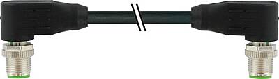7000-47021-8050150 M12 male 90° / M12 male 90° Y-cod. shielded PUR AWG20/26 shielded bk UL/CSA+drag ch. 1.5m - 1