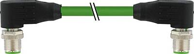 7000-47021-8310300 M12 male 90° / M12 male 90° Y-cod. shielded PUR AWG20/26 shielded gn UL/CSA+drag ch. 3.0m - 1
